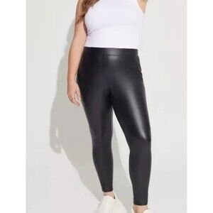 Torrid Faux Leather Leggings Womens 2 Plus Black Stretch Signature Waist 22 24